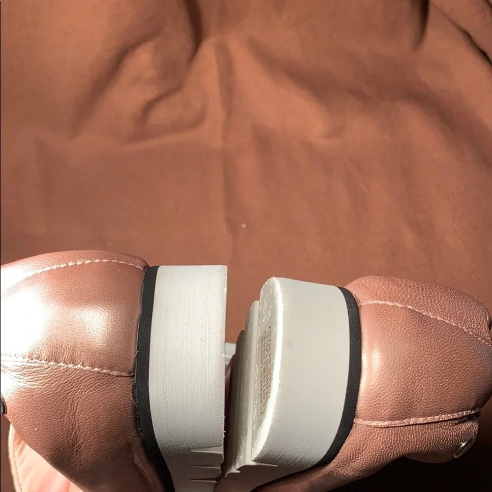 NWT AGL Made in Italy leather slip ons copper gold